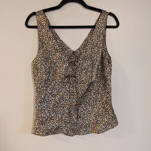 Leopard Print Sleeveless Y2K Top Size M